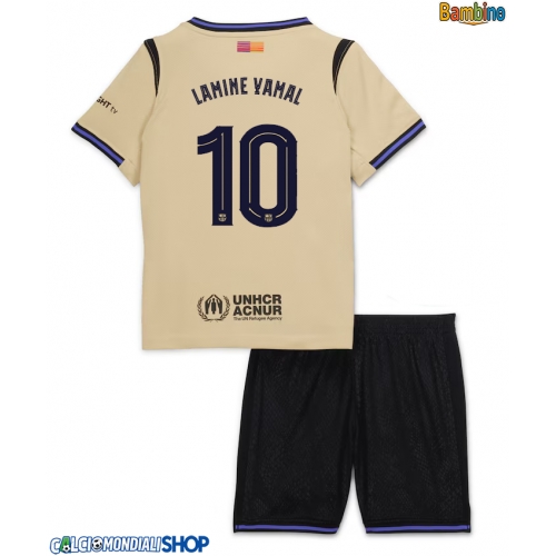 Maglie da calcio Barcelona Lamine Yamal #10 Seconda Maglia Bambino 2025-26 Manica Corta + Pantaloni corti)